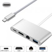 USB-C naar RJ45 internet, HDMI en USB 3.0 adapter - Zilver