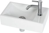 Plieger Austin Fontein Toilet Rechts - Set - Fontein 37 x 23 cm inclusief fonteinkraan en sifon - Keramiek - Wit