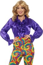 Paars Hippie Shirt Dames met Roezels | maat M ( 40 - 42 )