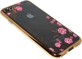 Glimmend bloemen hoesje goud Geschikt voor iPhone 8 Plus/ 7 Plus