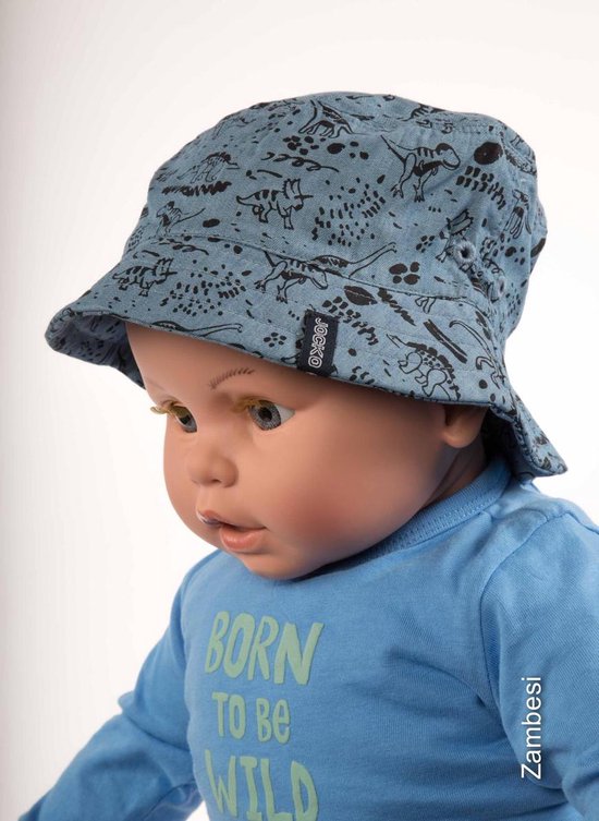 Kinder zonnehoedje JOCKO met stoere print 4 8 jaar es 1430A JEANS. bol