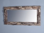 Unieke spiegel driftwood 120x70 cm. Ook wel drijfhouten,  sprokkelhouten of sloophouten spiegel.