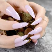 24 morceaux de faux ongles longs | Lilas | Ongles Stiletto | Accessoires cosmétiques