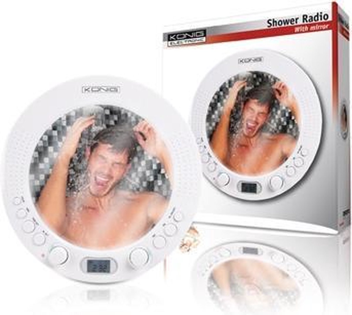 Konig HAVSR40 Doucheradio met spiegel