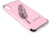 Roze veren hoesje deluxe Geschikt voor iPhone XS Max