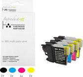 Improducts® Inkt cartridges - Alternatief Brother LC985 / LC-985 / 985 4 Stuks