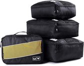 Packing Cubes Set (3x) - Koffer Organiser Voor Backpack & Koffer - Travel - Zwart - Adge