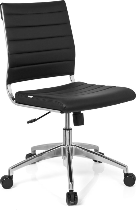 hjh office Trisha - Chaise de bureau - Cuir artificiel - Noir