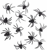 Halloween - 12 zwarte decoratie spinnetjes 8 cm