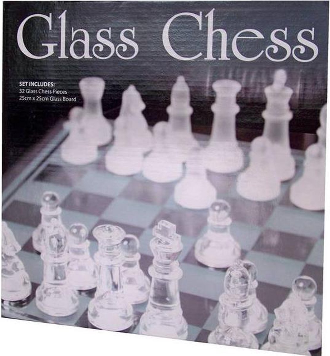Glazen schaakspel 25x25cm | Games |