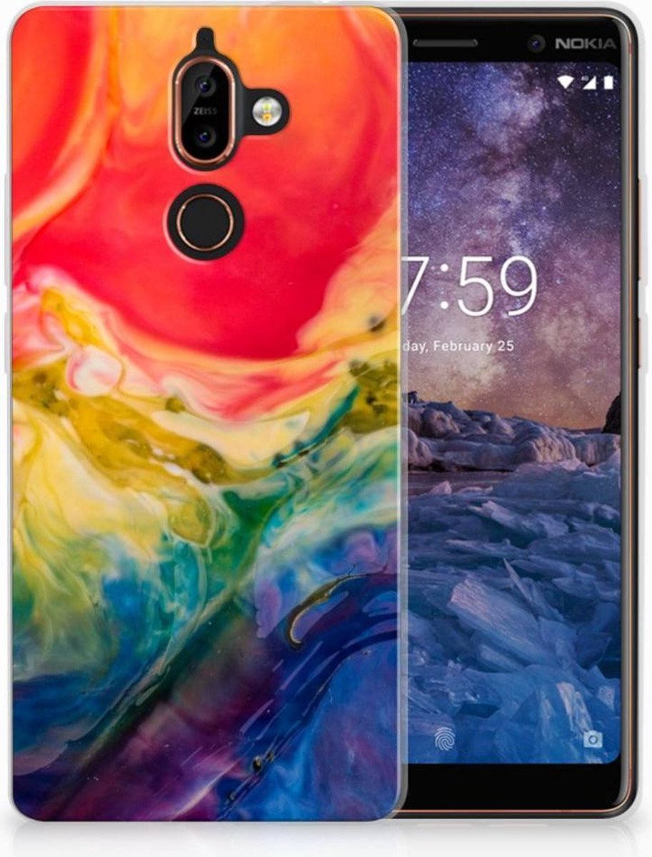 Hoesje maken Nokia 7 Plus Watercolor Dark