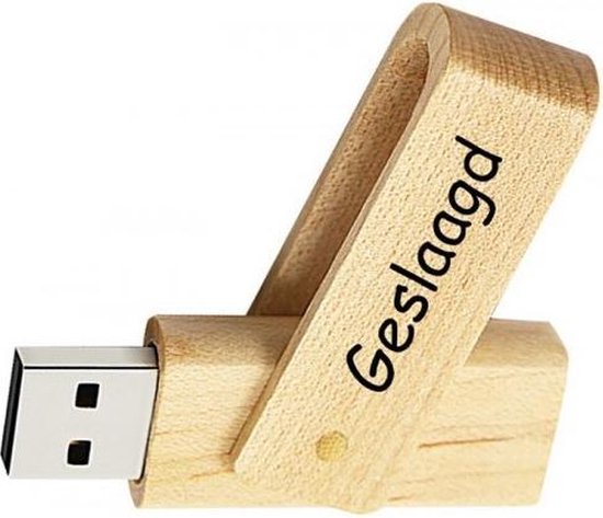 Uitklap hout usb stick met naam 16GB | bol.com