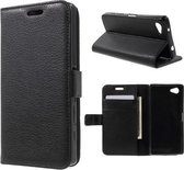 Litchi Cover wallet hoesje Sony Xperia Z5 Compact zwart