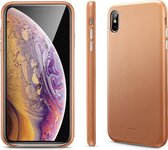 iPhone Xs Max - hoesje echt premium kwaliteits leer, zeer licht & zeer goede bescherming - ESR – Bruin - Oxford