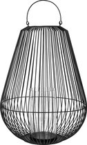 NIDEA windlicht / lantaarn zwart staal Ø53 cm (65759) Large