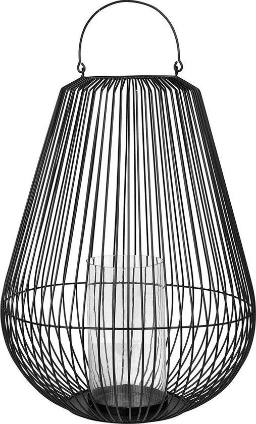NIDEA coupe-vent / lanterne acier noir Ø53 cm (65759) Large