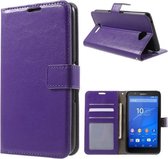 Cyclone portemonnee case wallet hoesje Sony Xperia E4 paars