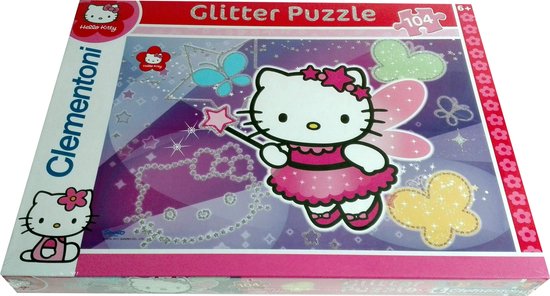 Hello Kitty - Clementoni Super Color Glitter Puzzel - 104 stukjes | bol.com