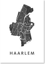 Kunst In Kaart Haarlem - Stadskaart Poster A3 - Wit
