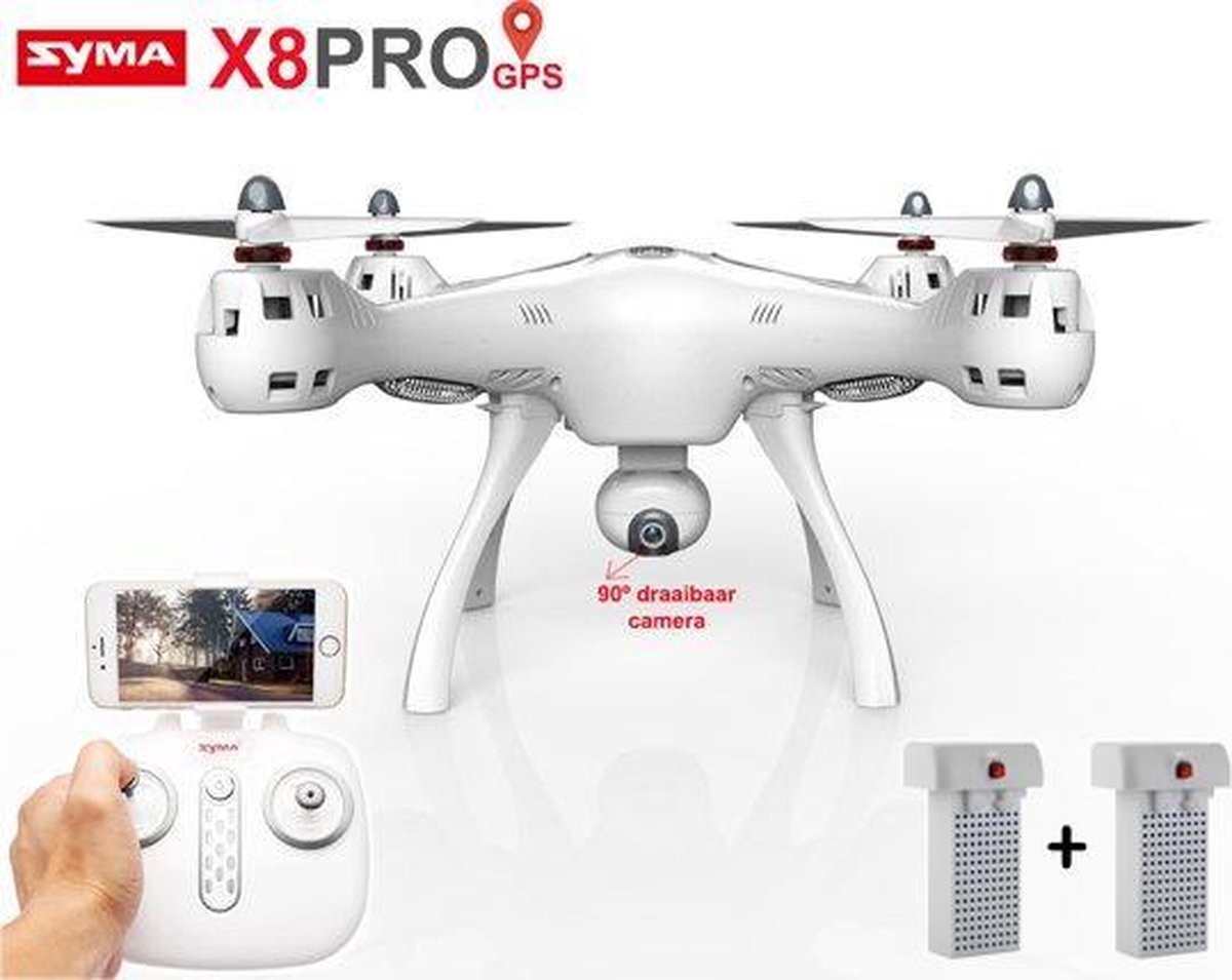 DRONE - QUADCOPTER / SYMA X8 Pro drone met GPS + FPV live camera drone ...