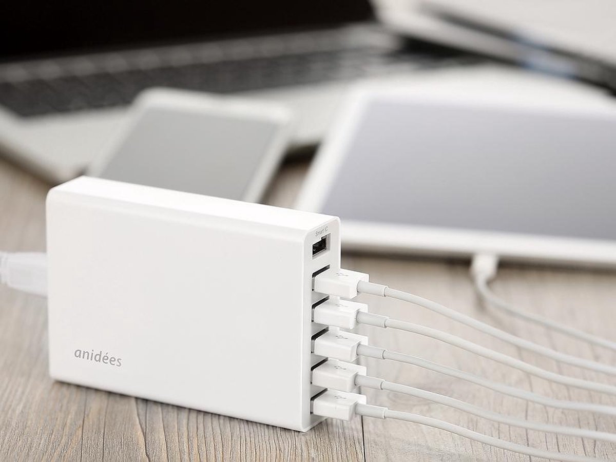 anidees 6 Poorten USB Smart IC oplader ,thuislader en reislader voor Apple  iPhone iPad... | bol.com