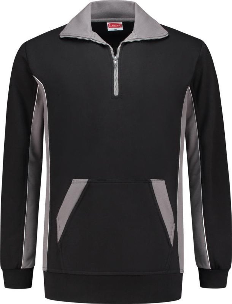 Workman Zipper Sweater Bi-Colour - 2706 zwart/grijs - Maat 3XL