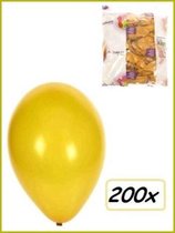Ballonnen helium 200x goud - Ballon helium lucht festival verjaardag feest gala huwelijk trouwen gouden