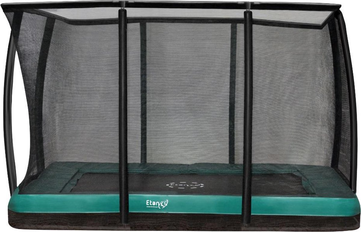 Etan Premium Trampoline Inground - Incl. Deluxe Veiligheidsnet - 281 x 201 cm / 0965ft - Groen - Rechthoekig - UV-bestendig Randkussen