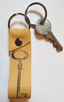 Toetie & Zo Handmade Leather Keychain Key Yellow, porte-clés, cuir, fait main