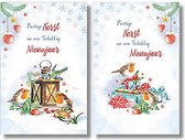 20 Kerstkaarten - Folie - Witte envelop - 10,5 x 16 cm