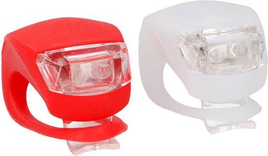 Fietslicht LED - Fietslampjes LED set - Batterijen - 2 stuks - Voor en achter - Wit - Rood bol.com