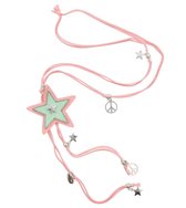 Ketting - Roze - Ster - Zilveren Hangertjes - Musthaves