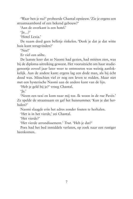 Pagina met dialogen uit 'Nacht in Parijs'.