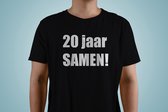 20 JAAR GETROUWD| JUBILEUM | TROUWDAG | VIERING | 50 Jaar Samen T Shirt | Kado Cadeau Tip | Voor Mannen en Vrouwen | Unisex | Maat XL
