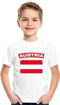 T-shirt met Oostenrijkse vlag wit kinderen S (122-128)