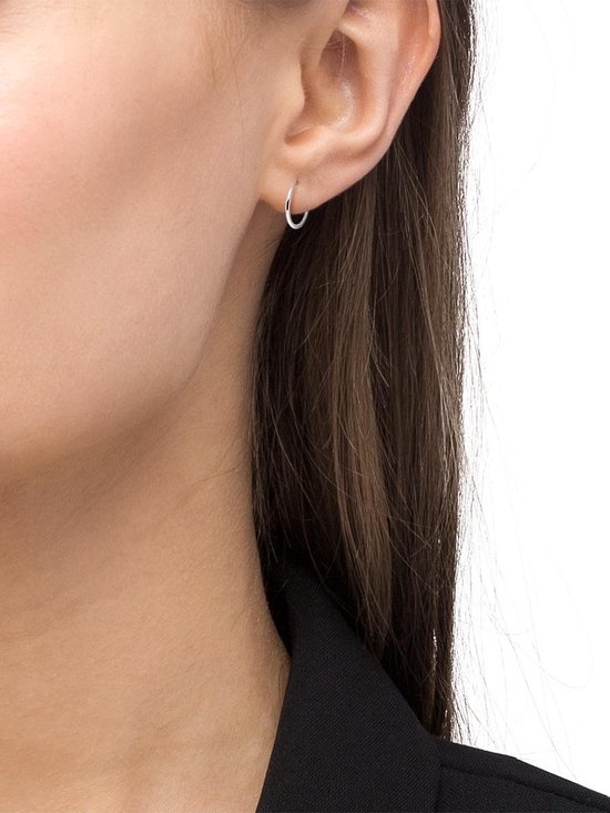 Boucles d'oreilles fil doublure argent - Argent - Tube rond 1,9 mm - 20 mm