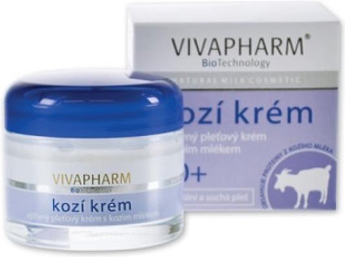 VIVAPHARM® Voedende Gezichtscrème met Geitenmelk 30+ (50ml) -helpt met genezing van eczeem, psoriasis en verschillende vormen huiduitslag- verlicht de symptomen van acné - verzorgt huidirritatie.