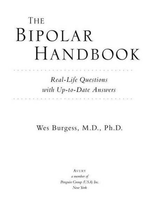 The Bipolar Handbook - cover