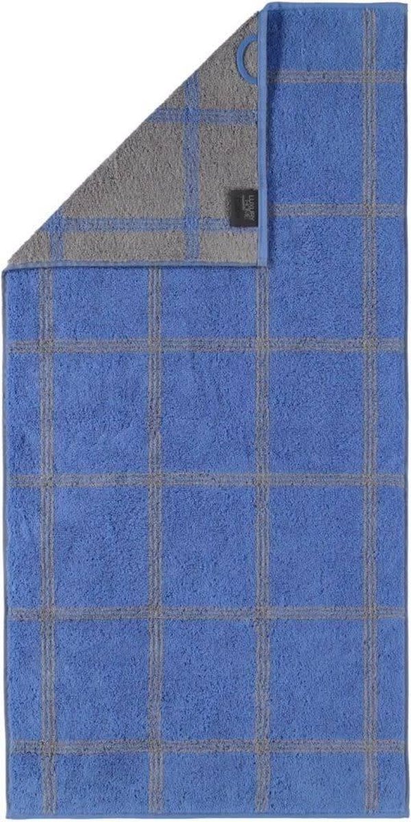 Cawo Two-Tone Grafik Handdoek - Blau 50x100