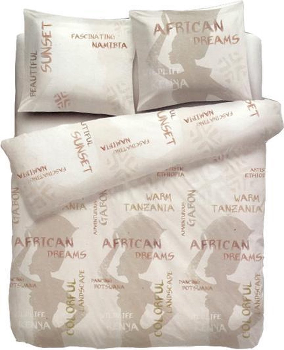 Heckettlane HNL Pure Cotton Nafisa Dekbedovertrek - Eenpersoons - 140x200/220 cm - Natural Naturel