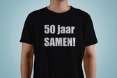 50 JAAR GETROUWD | JUBILEUM | TROUWDAG | VIERING | 50 Jaar Samen T Shirt | Kado Cadeau Tip | Voor Mannen en Vrouwen | Unisex | Maat L