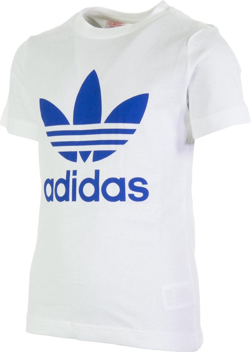 adidas Originals Trefoil Sportshirt - Maat 158 - Unisex - wit/blauw | bol