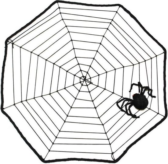 Bepalen Beweegt niet Reflectie Halloween - Horror spinnenweb met spin 40 x 40 cm - Halloween thema  decoratie | bol.com