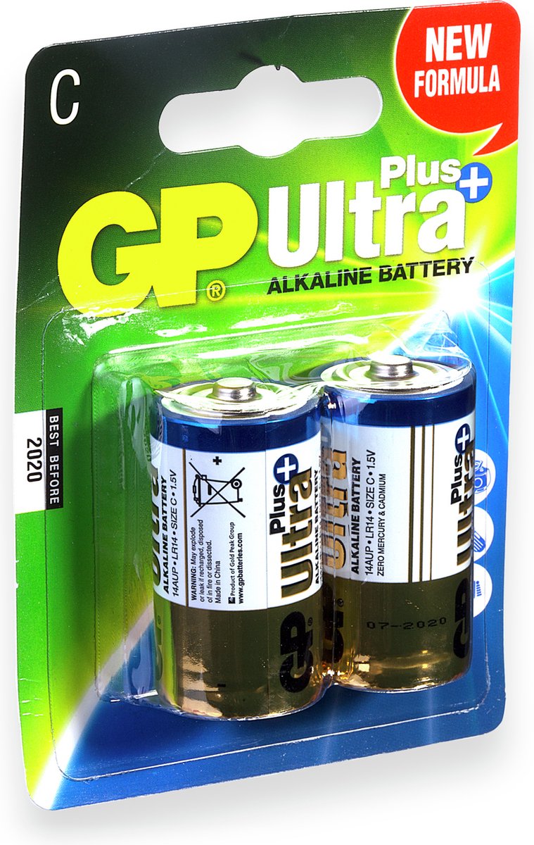 GP C Ultra Plus Alkaline Batterijen - 2 stuks