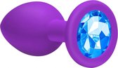 Lola Toys - Emotions - Buttplug met Diamant - Siliconen - Maat M - 33mm - Paars met Blauwe Diamant