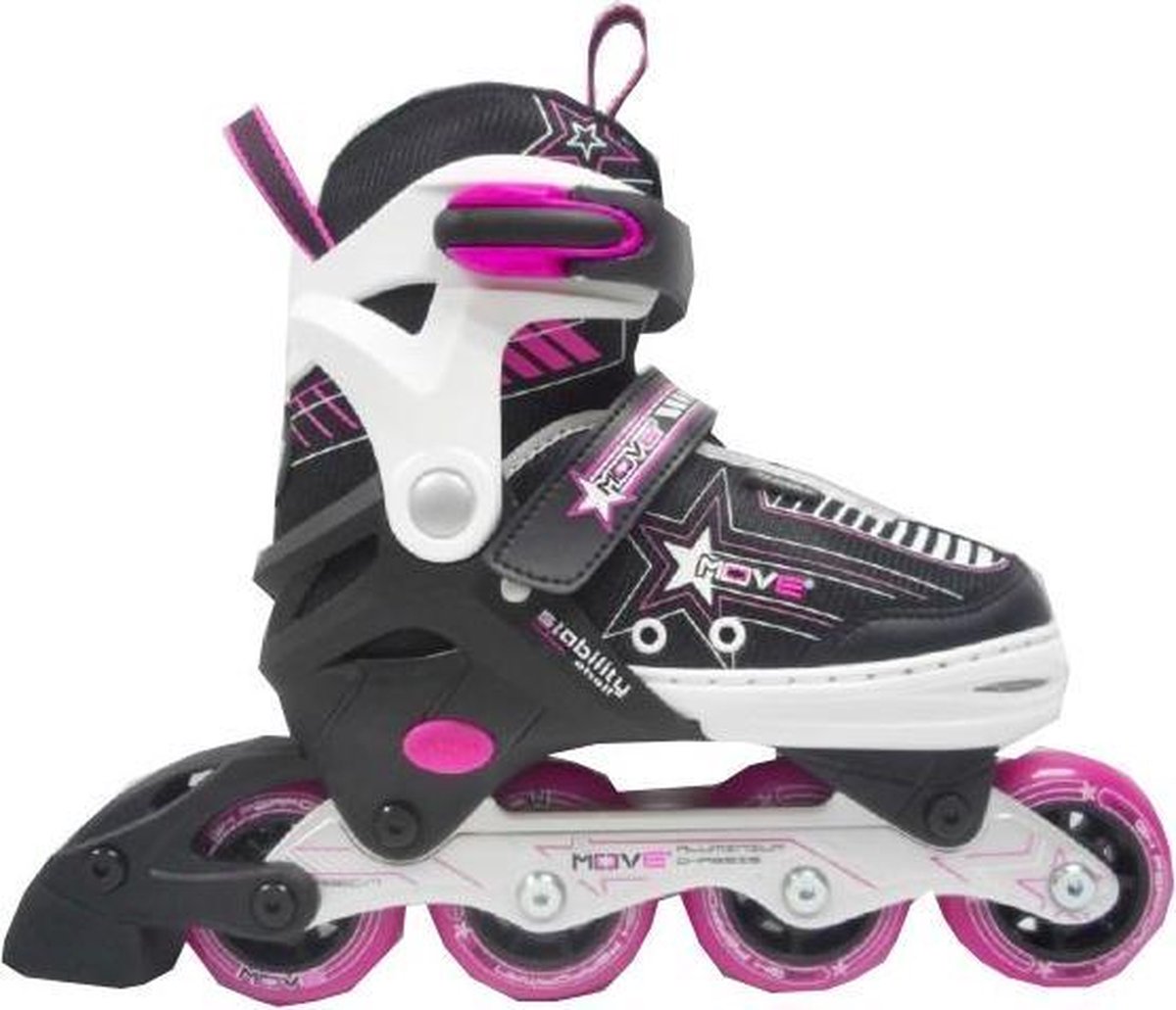 Move Inline Skates Star Meisjes Verstelbaar Zwart Maat 38/41