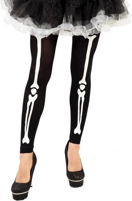 druk het kan voorstel Halloween - Zwarte legging skelet met botten | bol.com