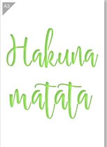 Hakuna Matata sjabloon - Kunststof A3 stencil - Kindvriendelijk sjabloon geschikt voor graffiti, airbrush, schilderen, muren, meubilair, taarten en andere doeleinden