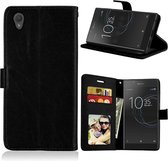 Sony Xperia L1 Book PU lederen Portemonnee hoesje Book case zwart