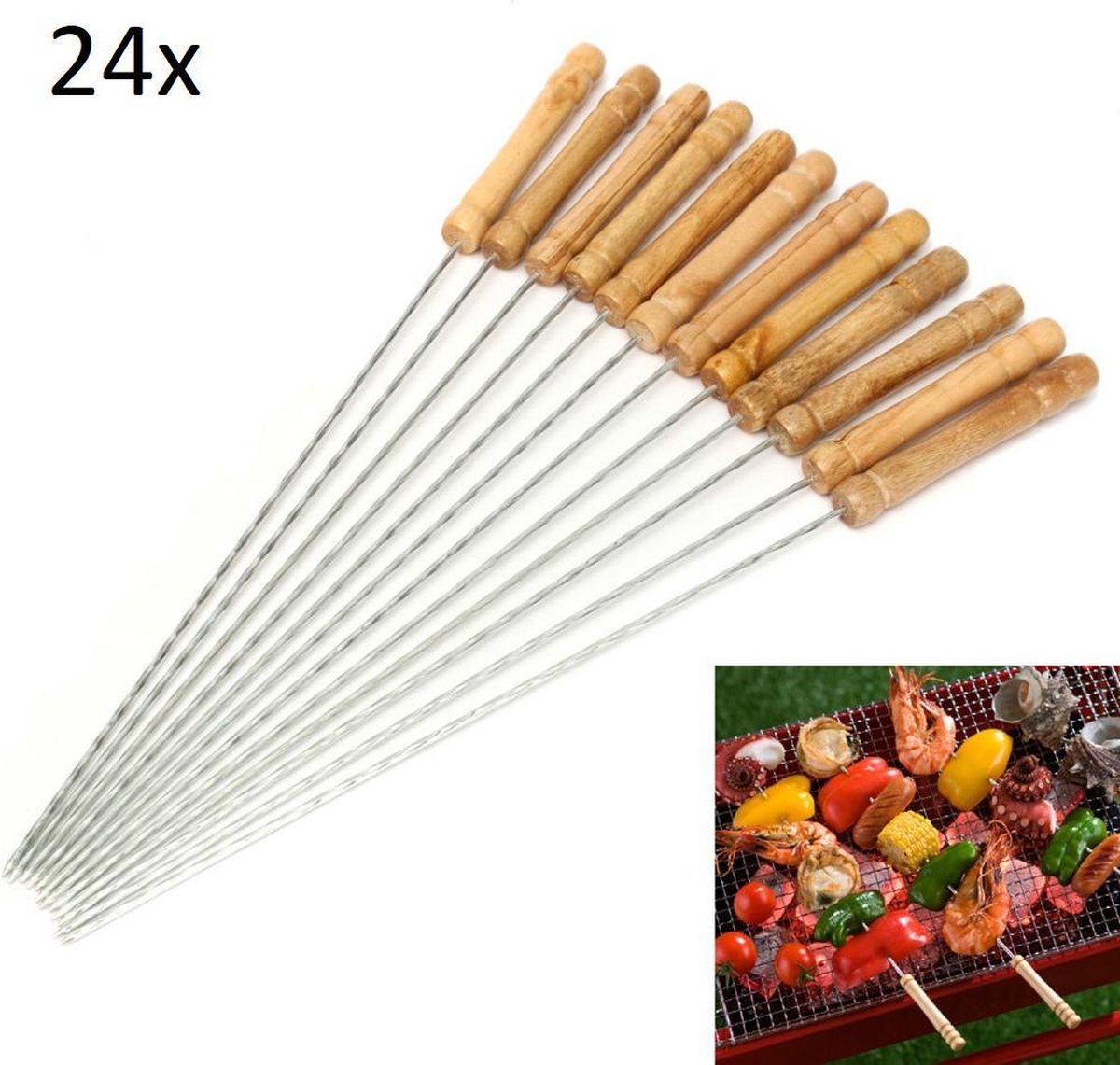 BBQ Grill Spiezen Barbeque/Kebab/Marshmallow/Sate Pennen Spies Set